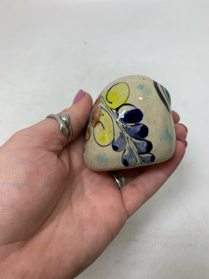 SMALL HAND PAINTED OWL MADE IN MEXICO.