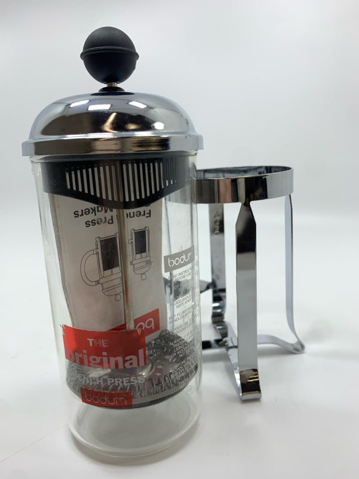 BODUM FRENCH PRESS W/INSTRUCTIONS.