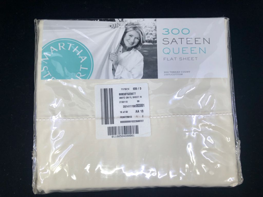 NIB 300 STATEEN QUEEN FLAT SHEET ONLY