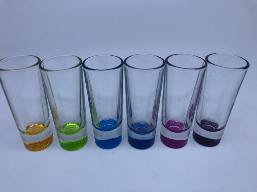 NIB 6 PC SHOT GLASS MULTI-COLOR