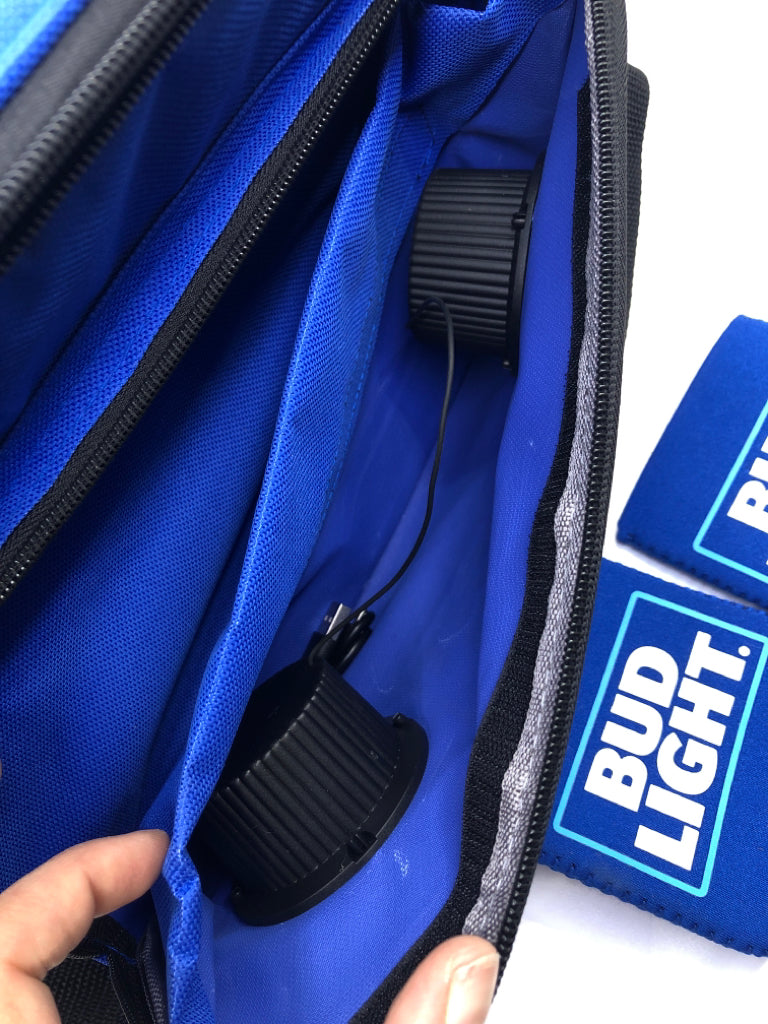 BUD LIGHT COOLER BAG W/SPEAKER.