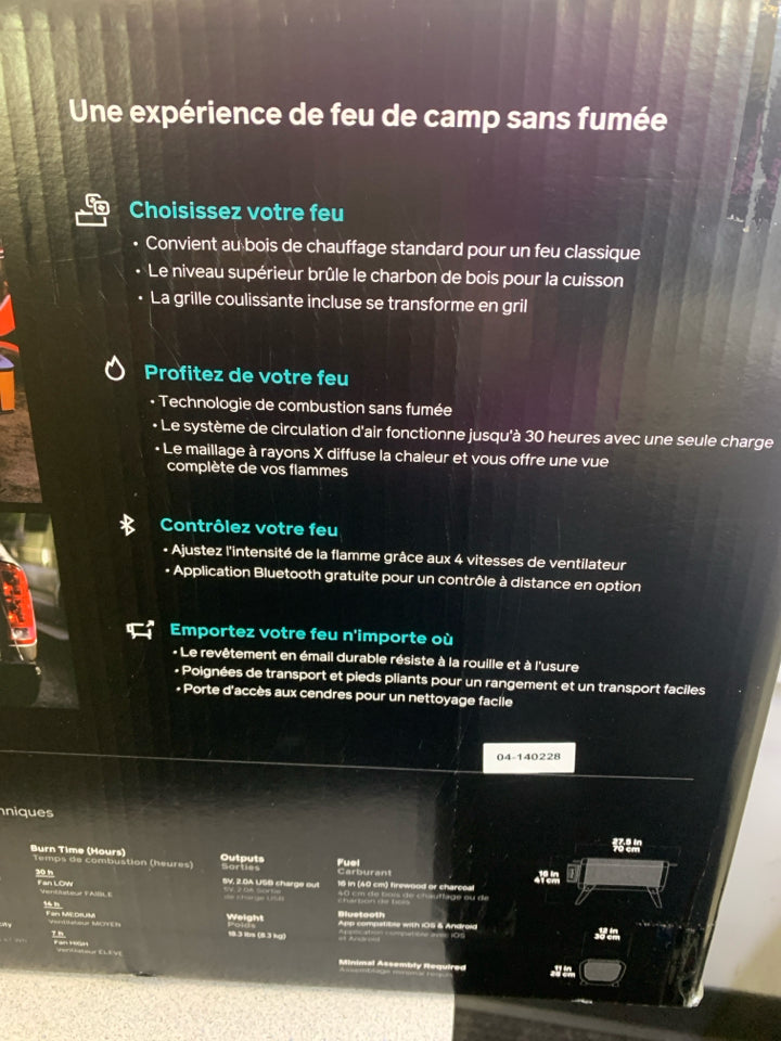 NIB BIOLITE FIREPIT + WOOD AND CHARCOAL-BURNING FIRE PIT