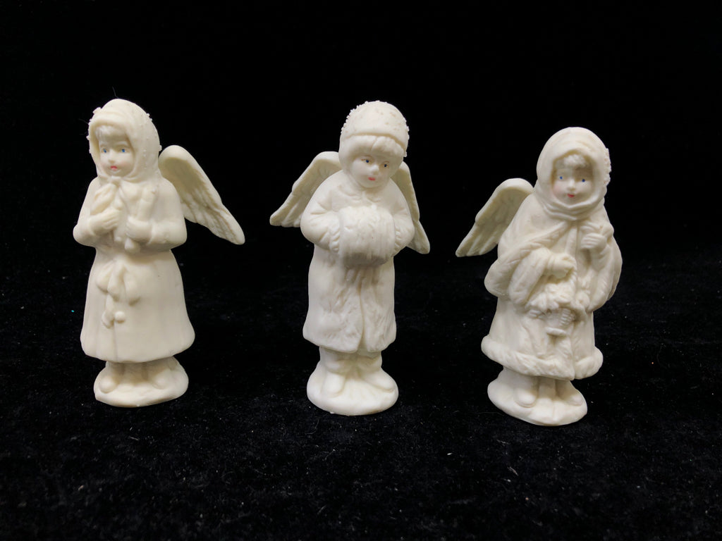 3 PORCELAIN FIGURINES ANGELS.