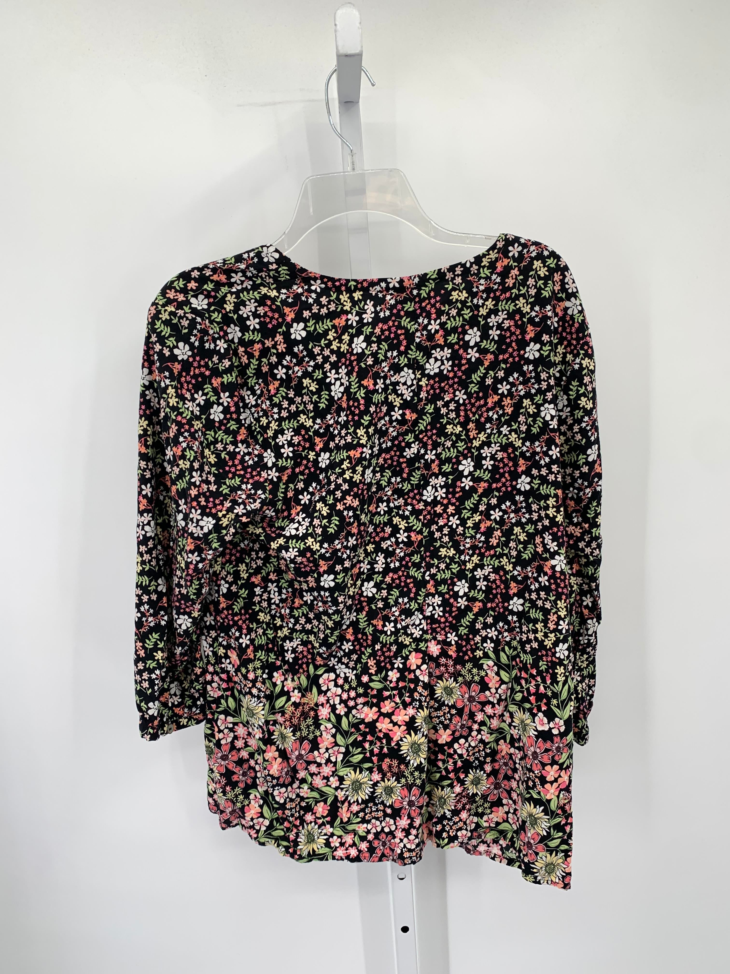 J-Jill Size Large Misses 3/4 Sleeve Shirt