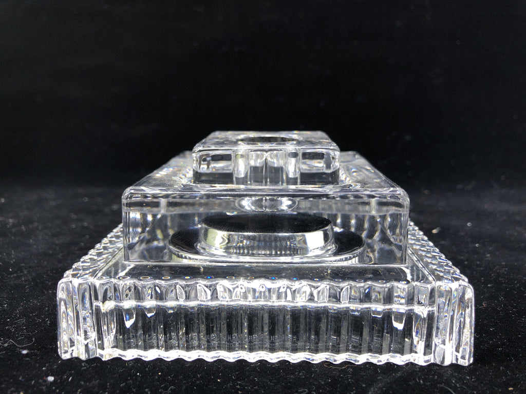 NIB GALWAY IRISH CRYSTAL SQUARE CANDLE HOLDER INTERCHANGEABLE.