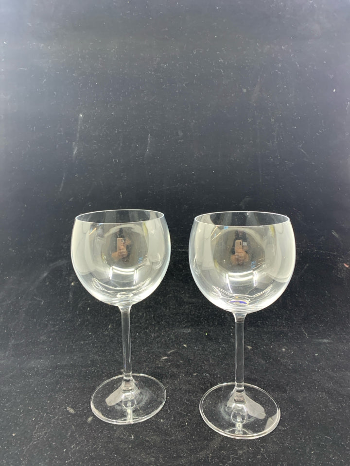 2 BOHEMIA CZECH WINE GLASSES.