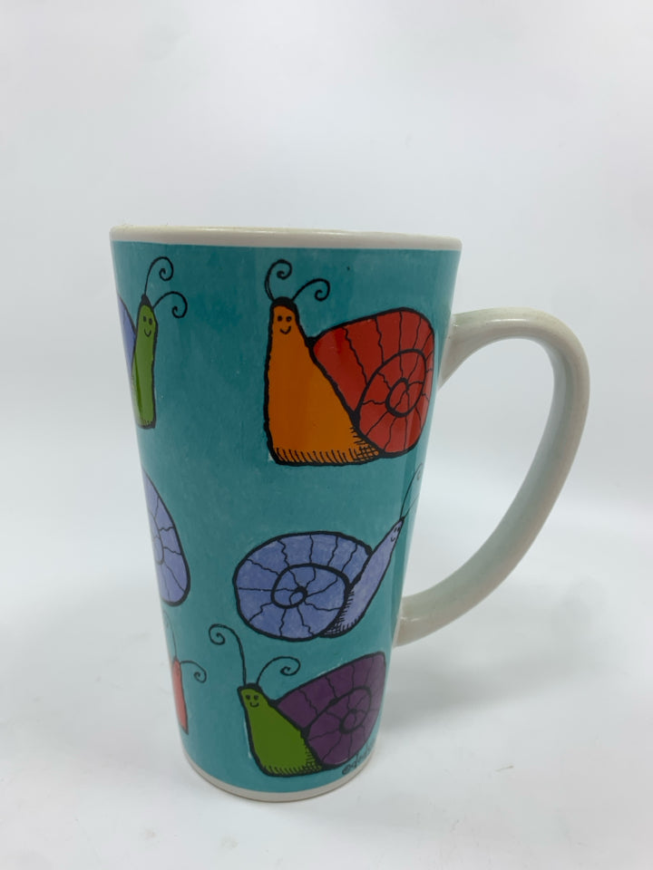 COLORFUL SNAILS TALL MUG.