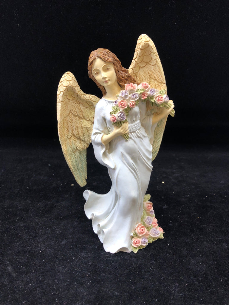 RESIN ANGEL W/ROSES.