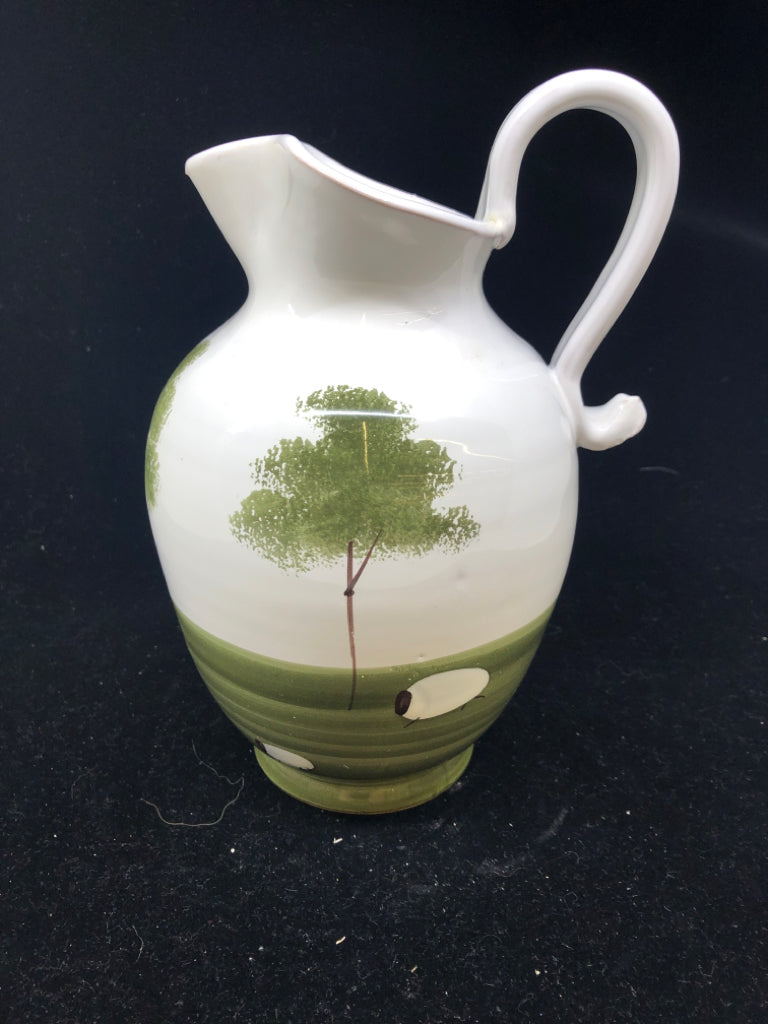 SHEEP IN FIELD W/ TREES PITCHER.