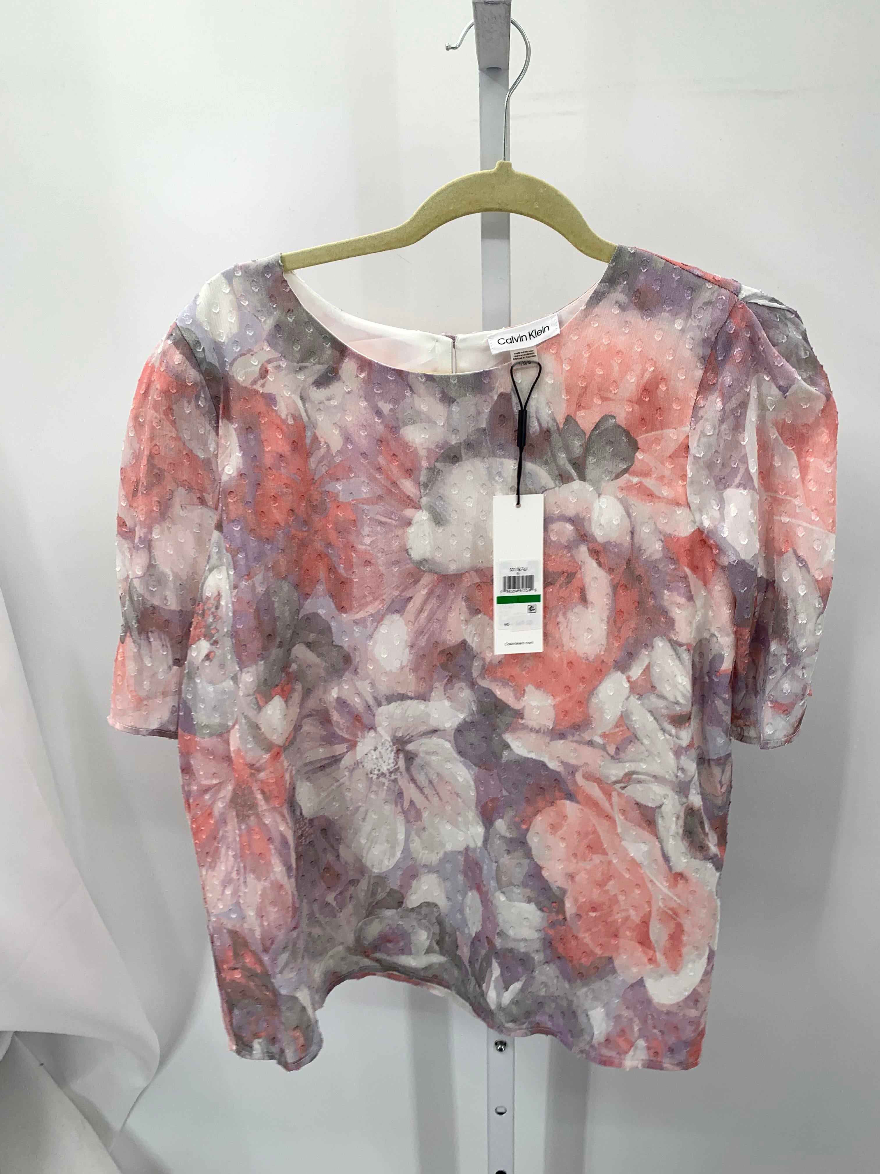 Calvin Klein Size Large Misses Short Sleeve Shirt