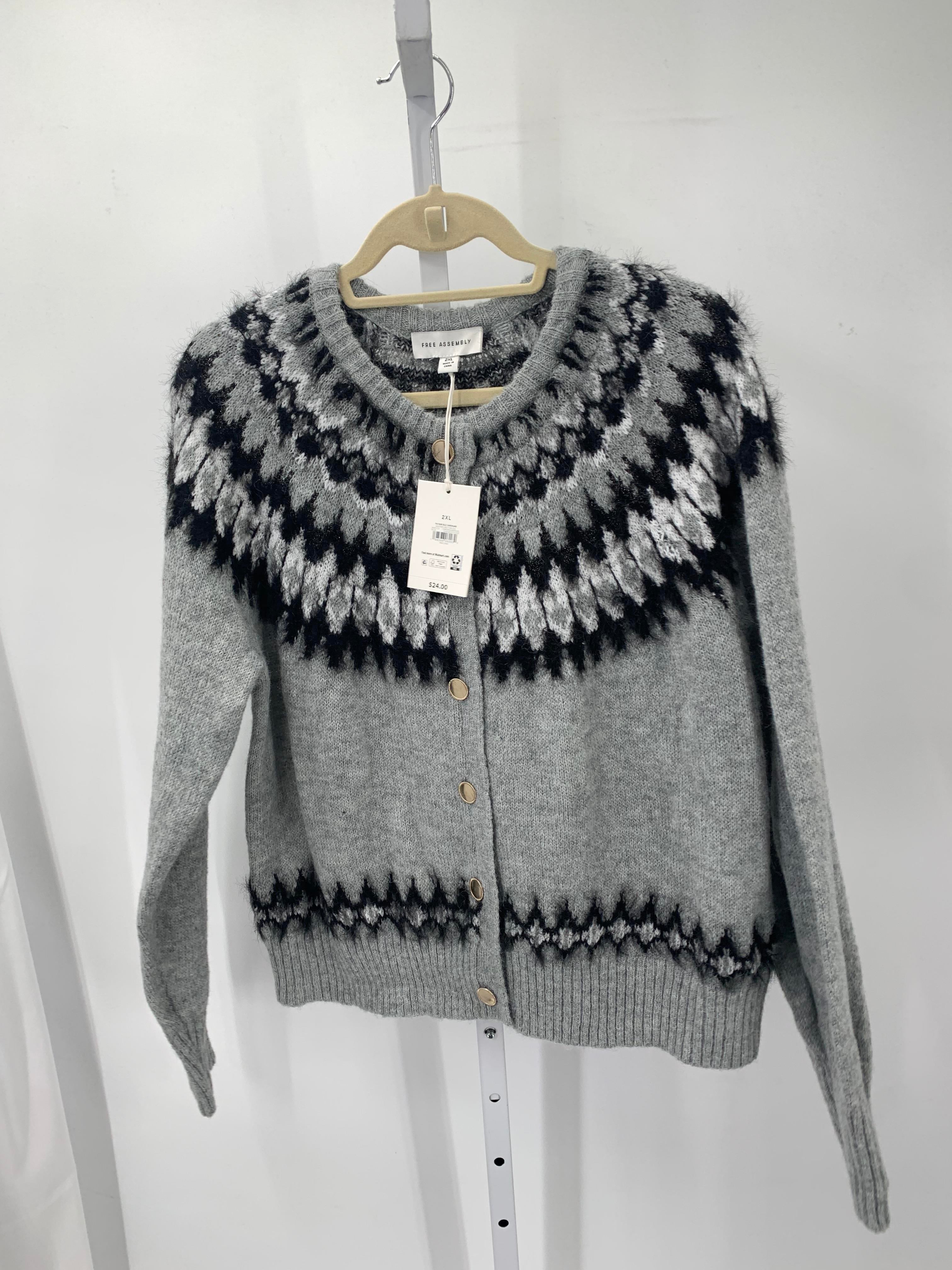 Free Assembly Size 2X Womens Long Slv Sweater