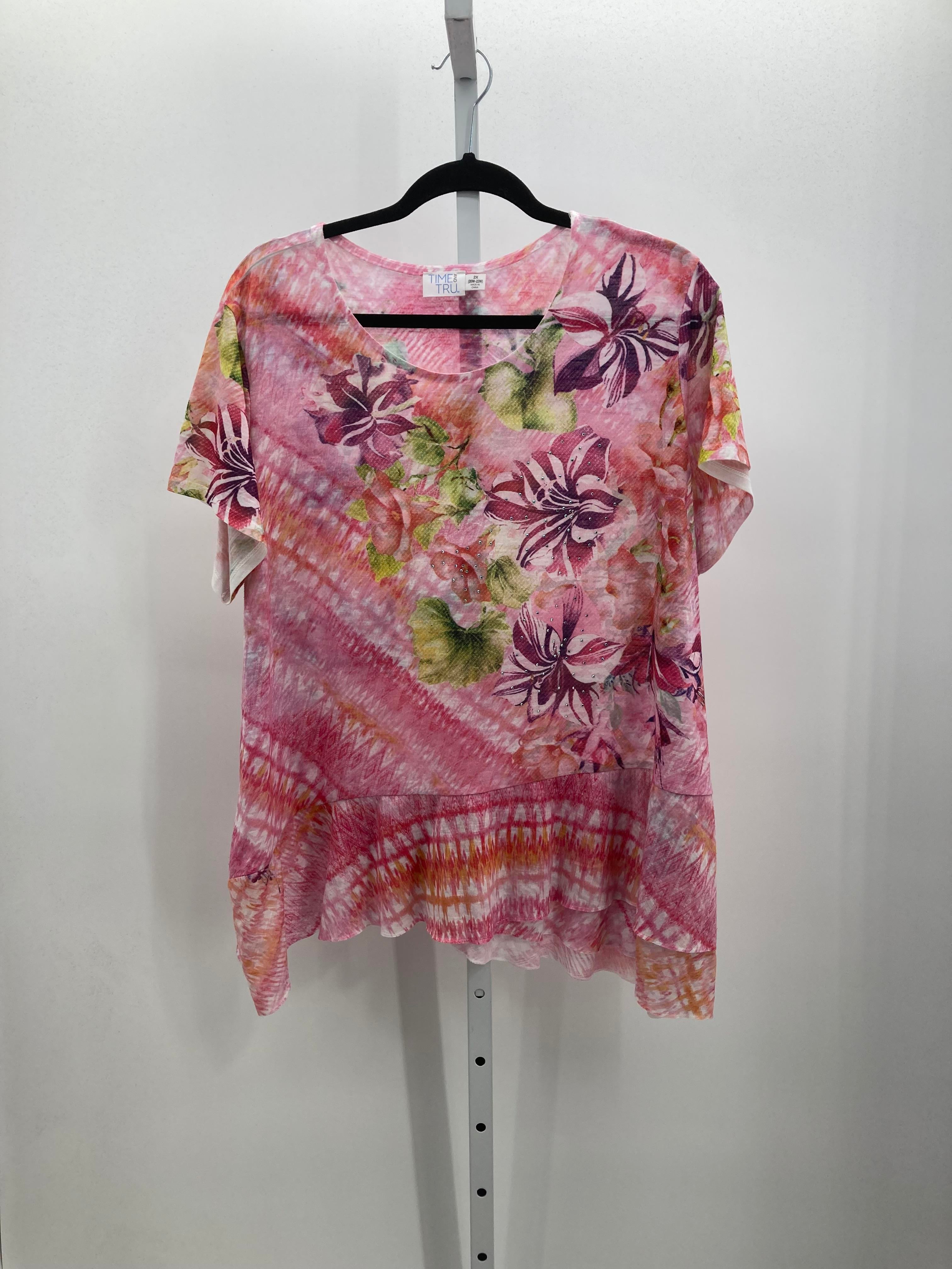 Time and Tru Size 2X Womens Short Sleeve Shirt