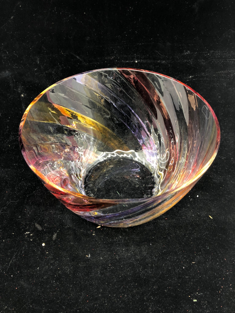 IRIDESCENT COLORFUL SERVING BOWL.