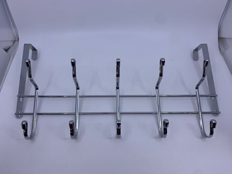 SILVER METAL OVER THE DOOR HOOKS.
