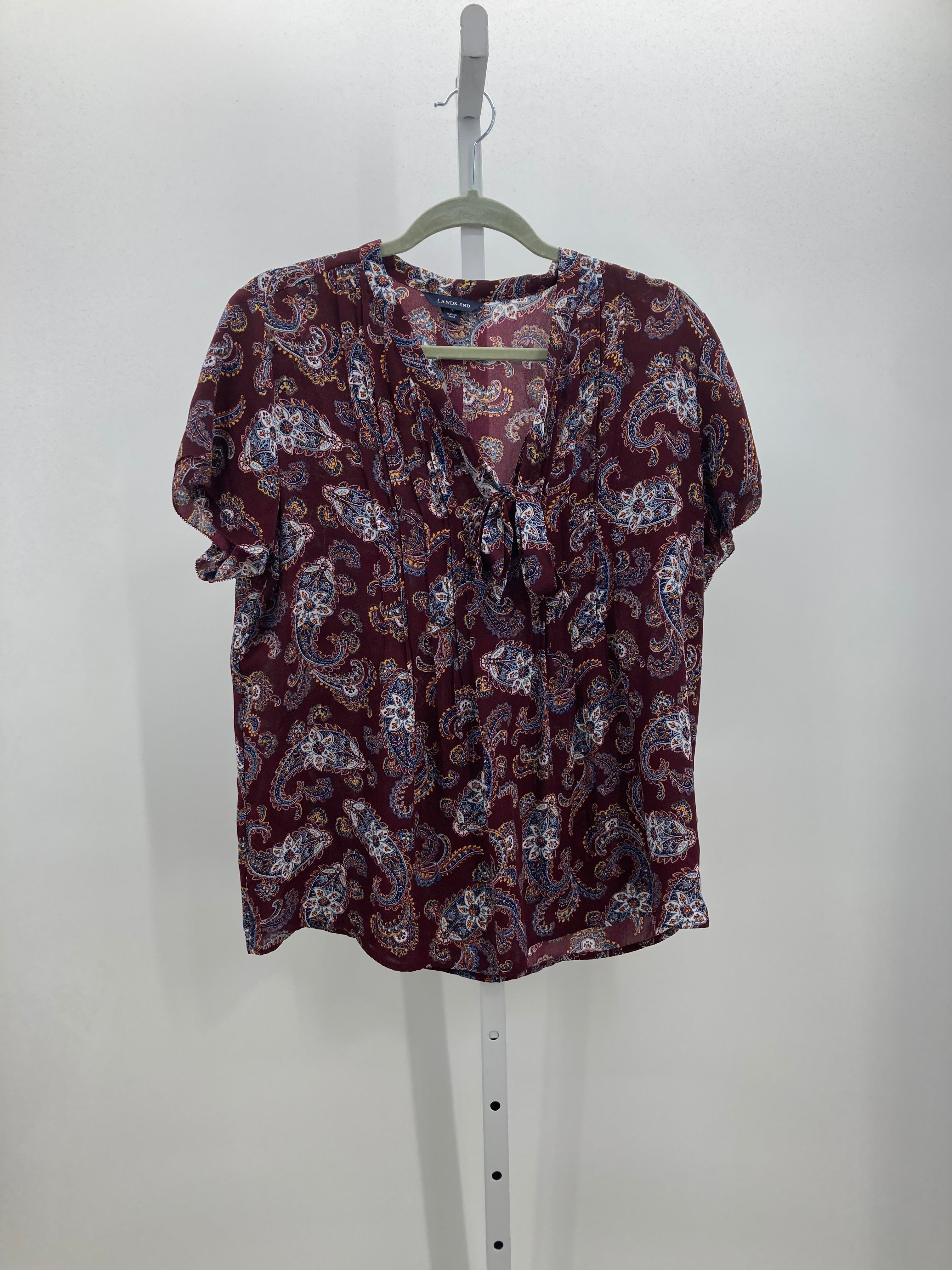 Lands End Size 16 Misses Short Sleeve Shirt