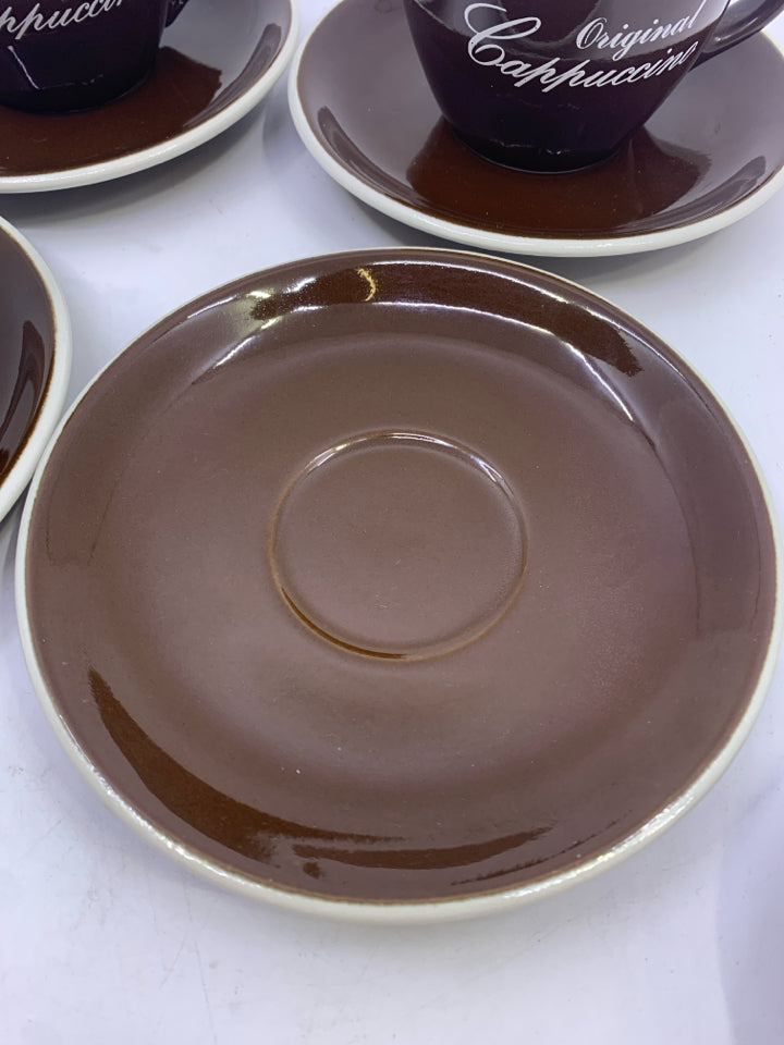 8PC ORIGINAL CAPPUCCINO MUG AND SAUCER SET- 4 CUPS, 4 SAUCERS.