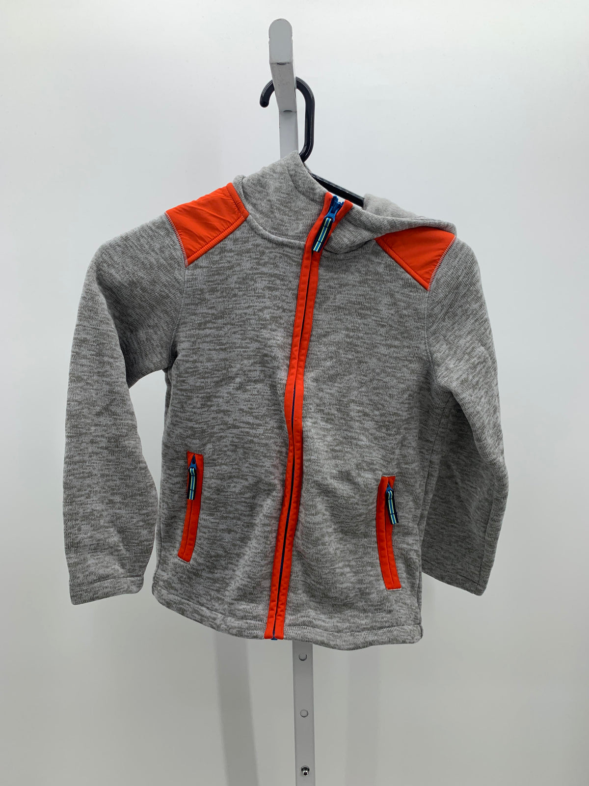 HOODED ORANGE ZIP UP SWEATER JACKET