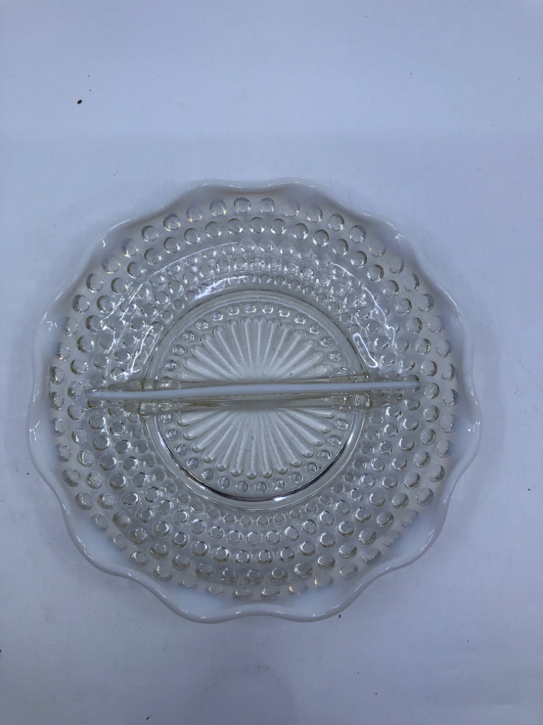 VTG HOBNAIL GLASS DIVIDED SERVER.