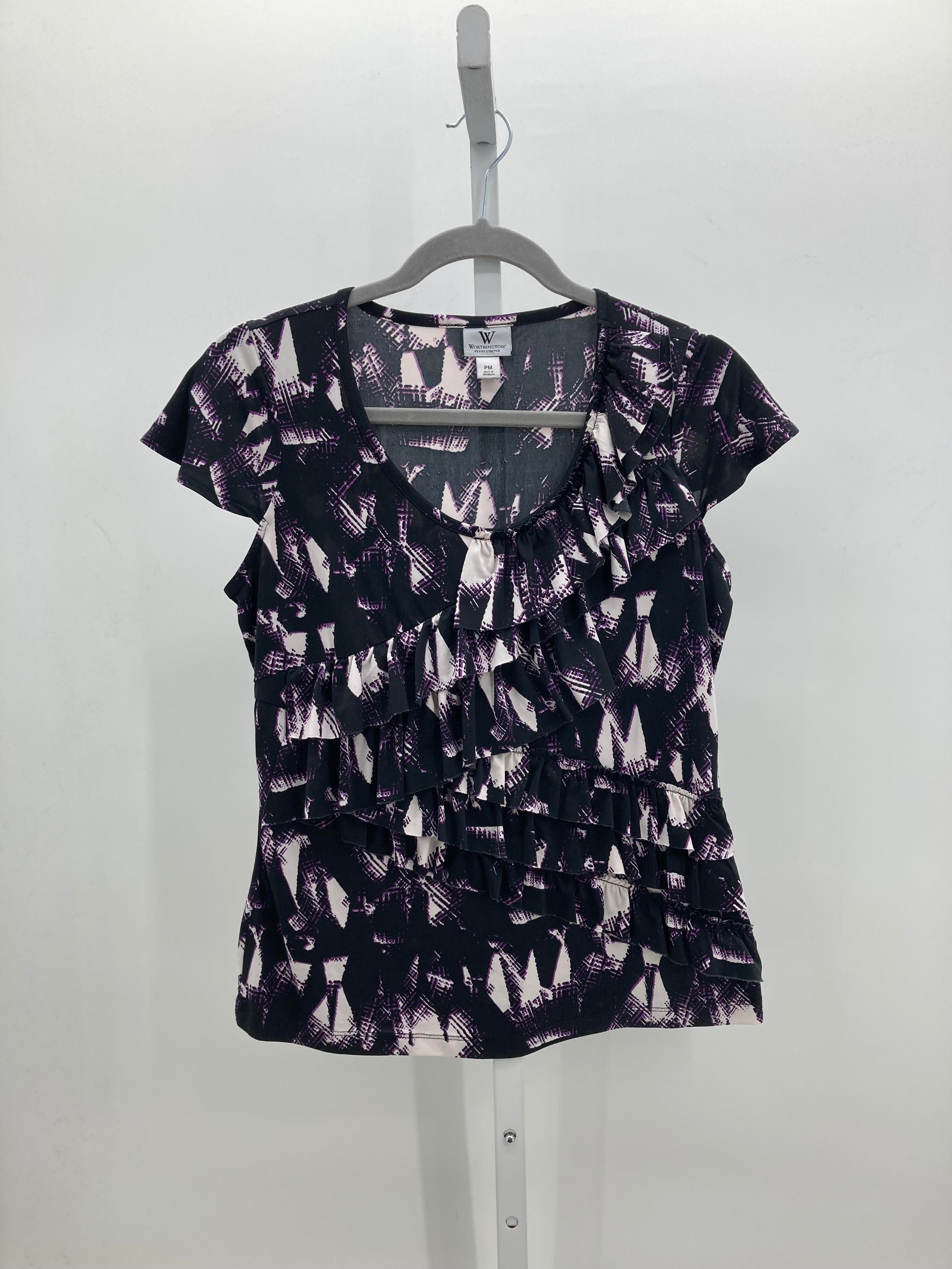 Worthington Size Medium Petite Petite Short Sleeve Shirt
