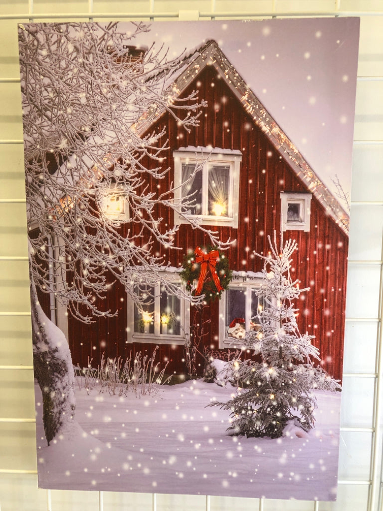 LIGHT UP RED BARN CANVAS.
