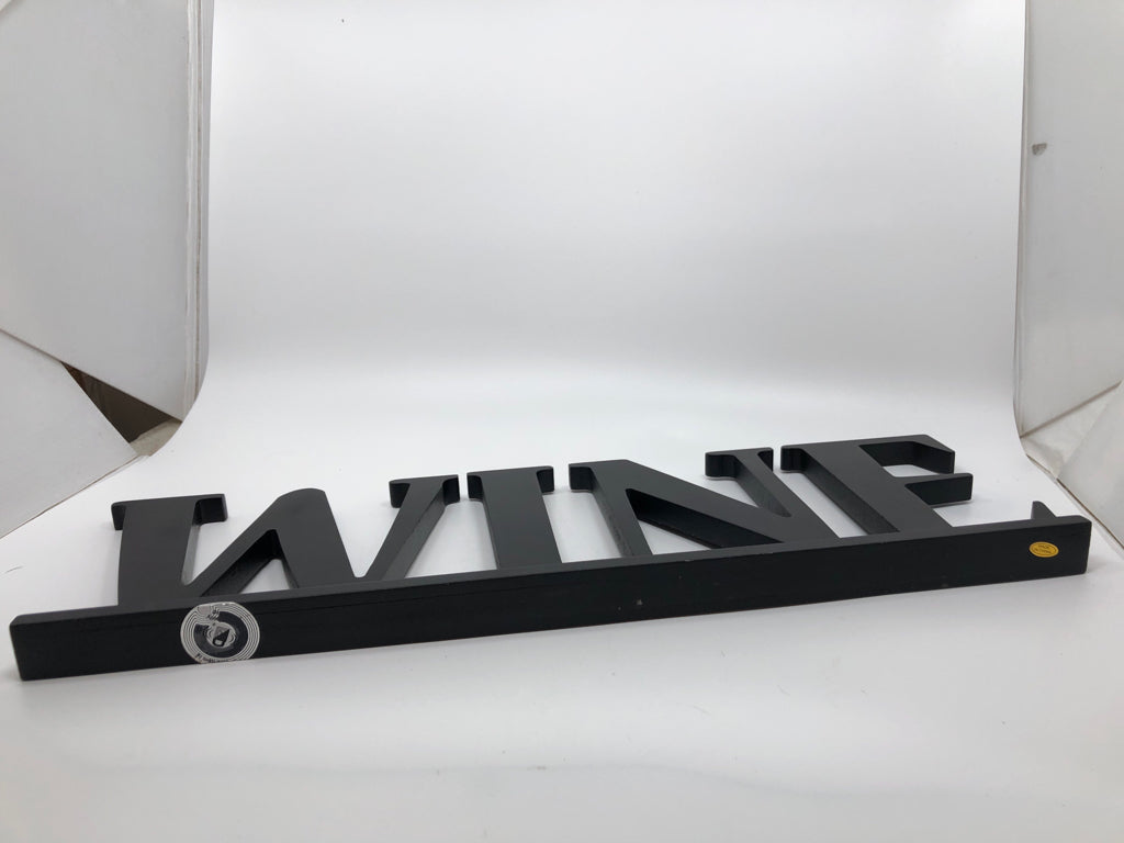 'WINE' WOOD STANDING SIGN.