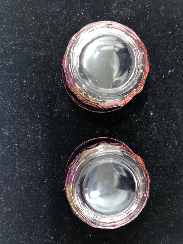 2 VTG PINK TRIM GLASS BOWLS