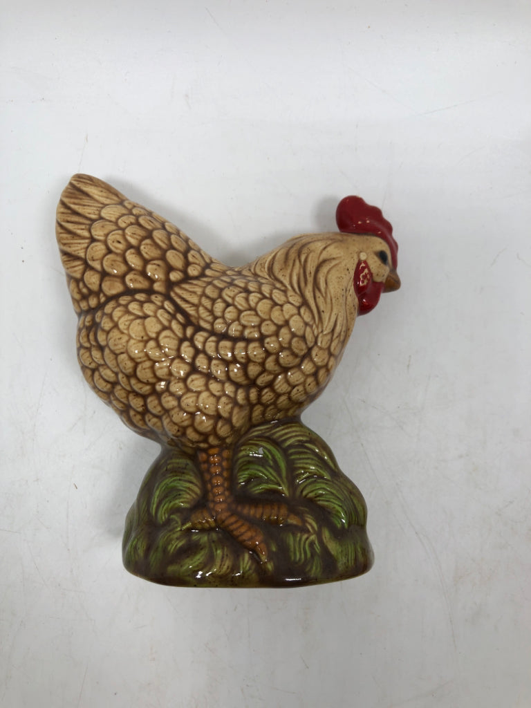 2 DISTRESSED ROOSTER CERAMIC FIGURES.