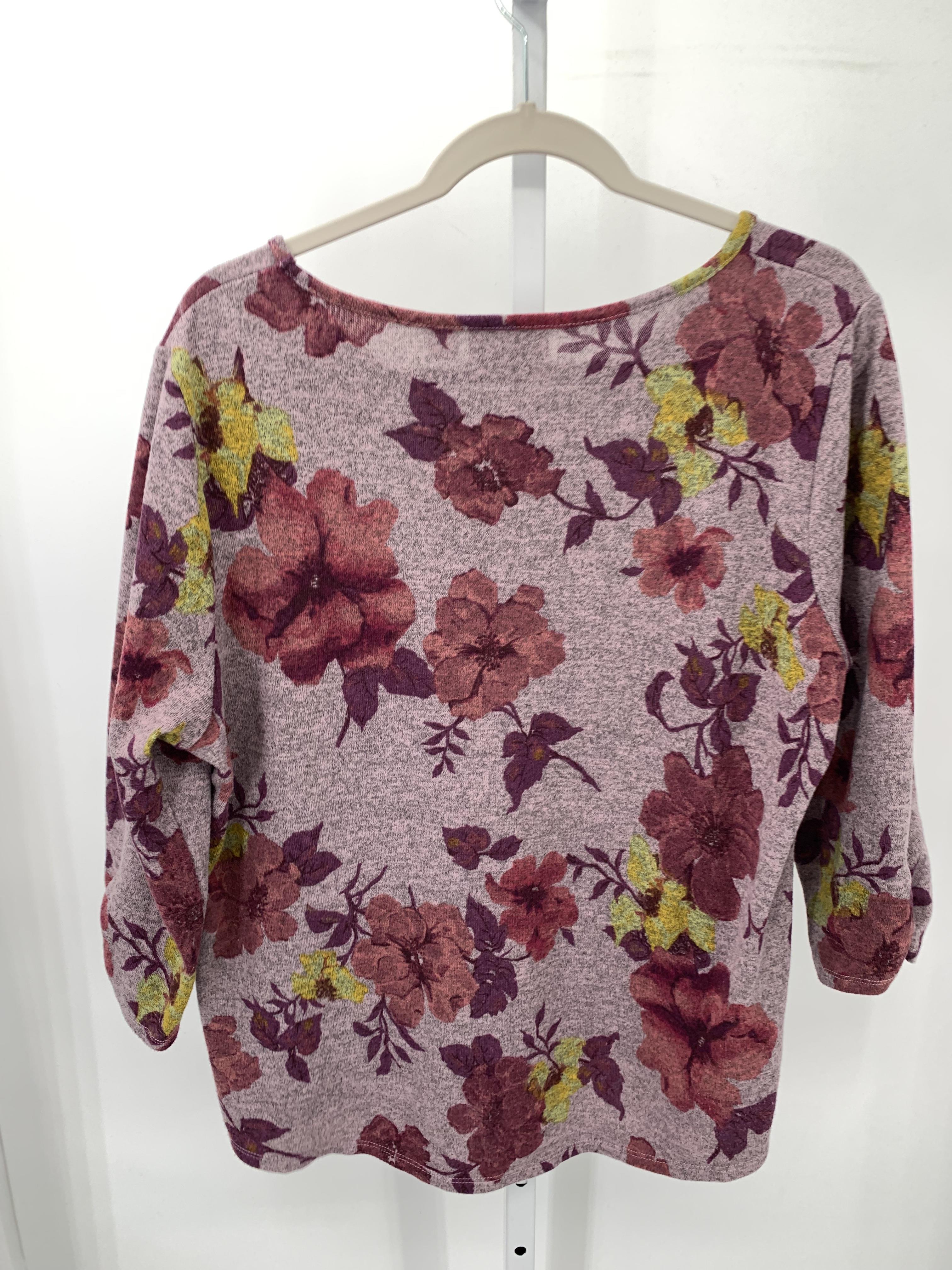 Size X Large Petite Petite 3/4 Sleeve Shirt