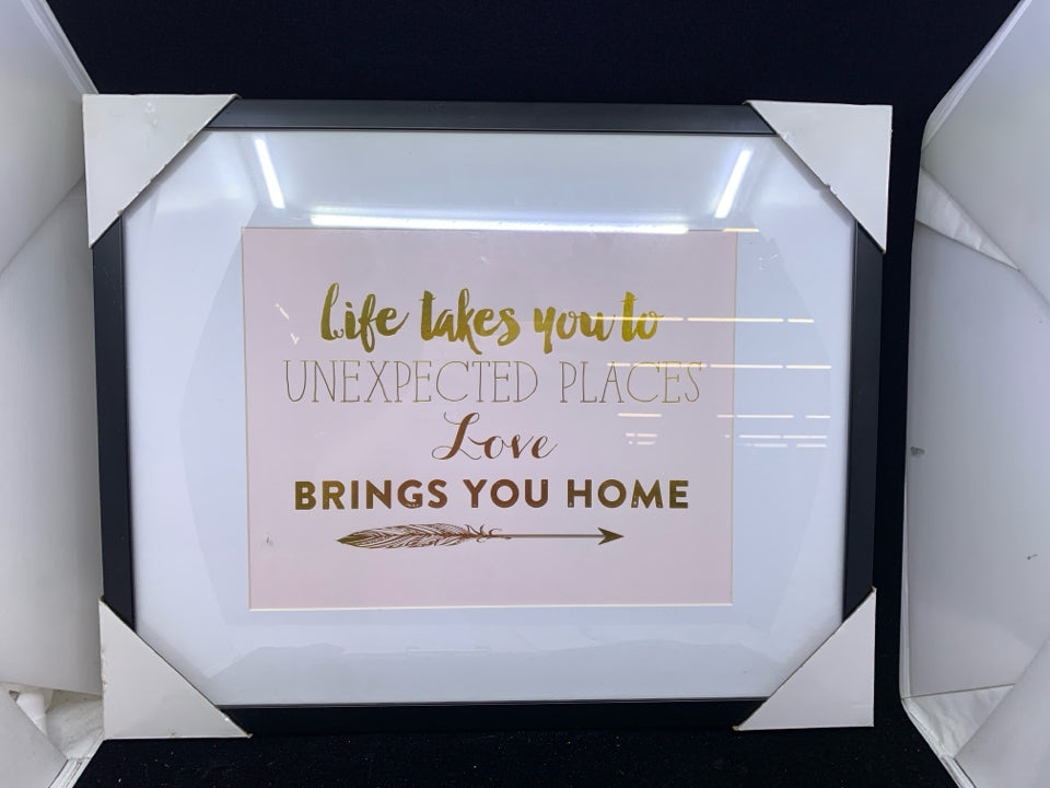 LIFE TAKES YOU ARROW FRAME CANVAS.