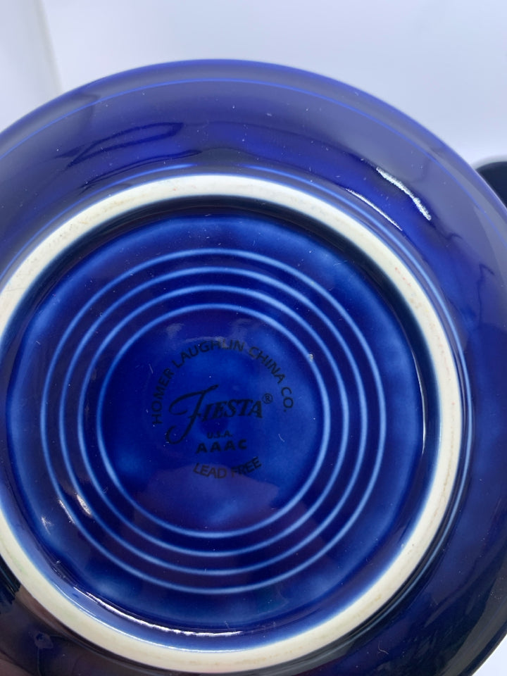 8PC COBALT BLUE TEA CUPS 4 MUGS & 4 SAUCERS.