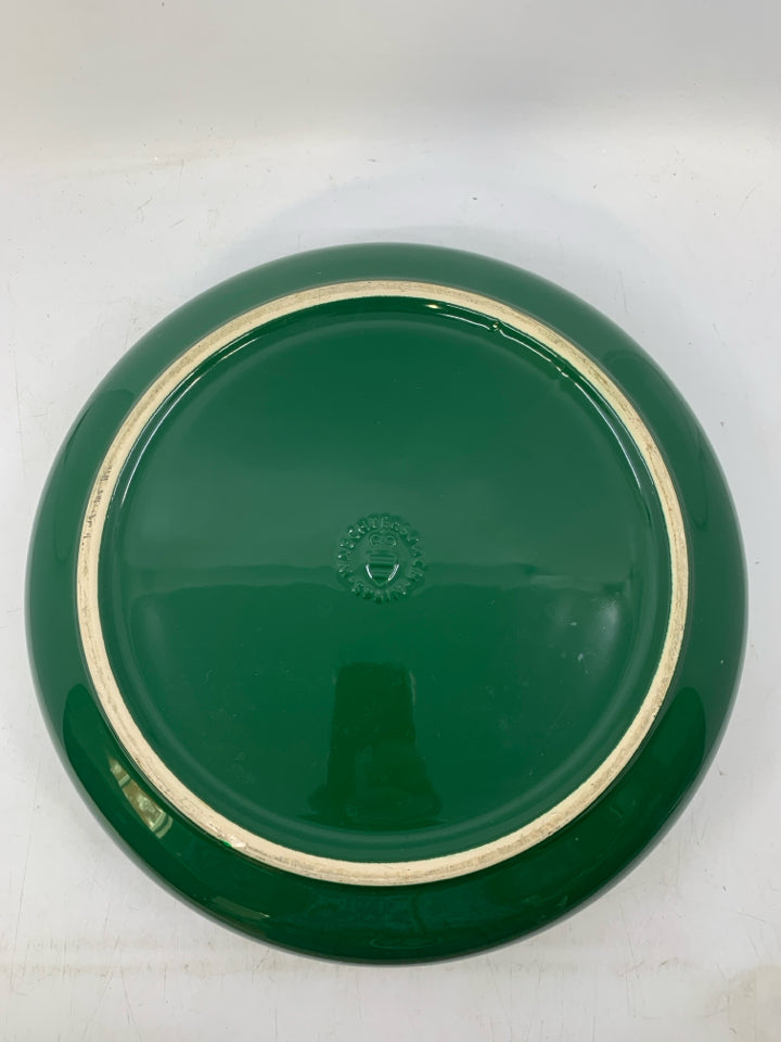 LARGE HUNTER GREEN SERVING BOWL.