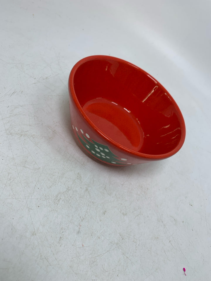 SMALL RED WAECHTERSBACH CHRISTMAS TREE BOWL.