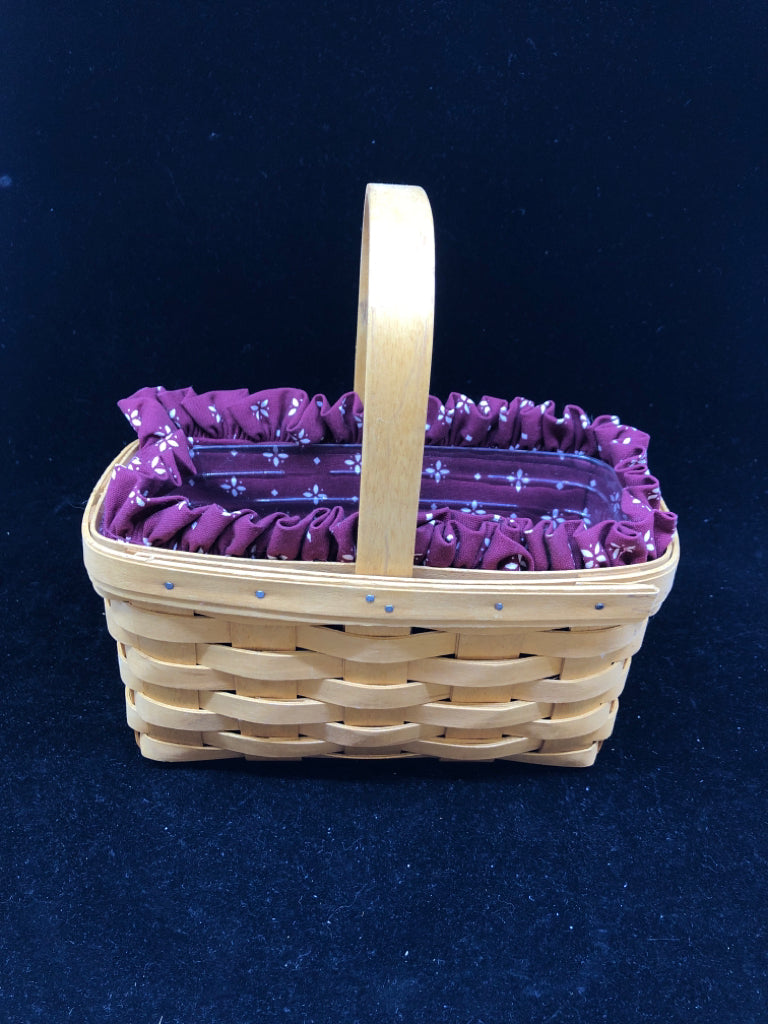 1999 BASKET W SINGLE HANDLE, MAROON LINER + PROTECTOR.