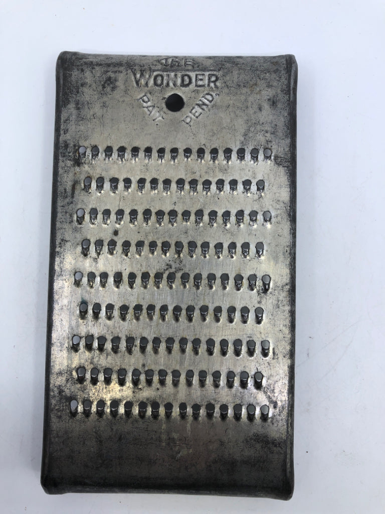 VTG THE WONDER METAL CHEESE GRATER.