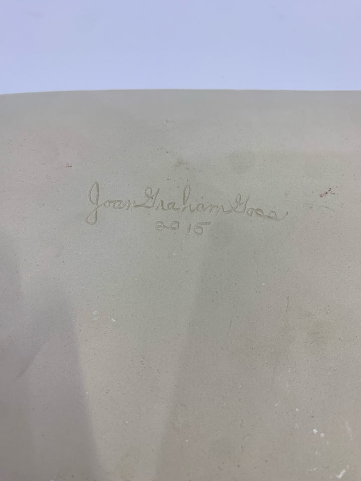 POTTERY EMBOSSED DRAGONFLY APPETIZER PLATE JOAN GRAHAM GOSS.