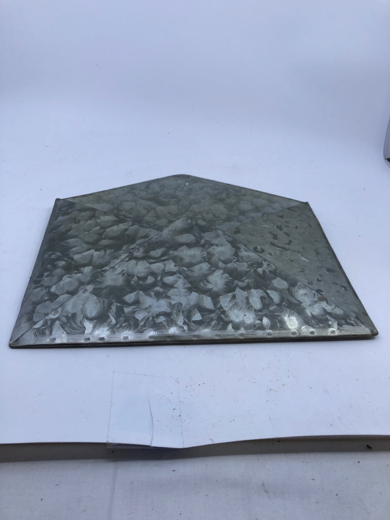 GALVANIZED METAL ENVELOPE WALL HANGING.