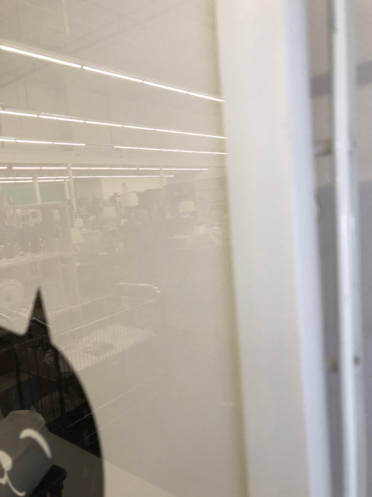 BLACK CAT IN WHITE FRAME WALL ART.