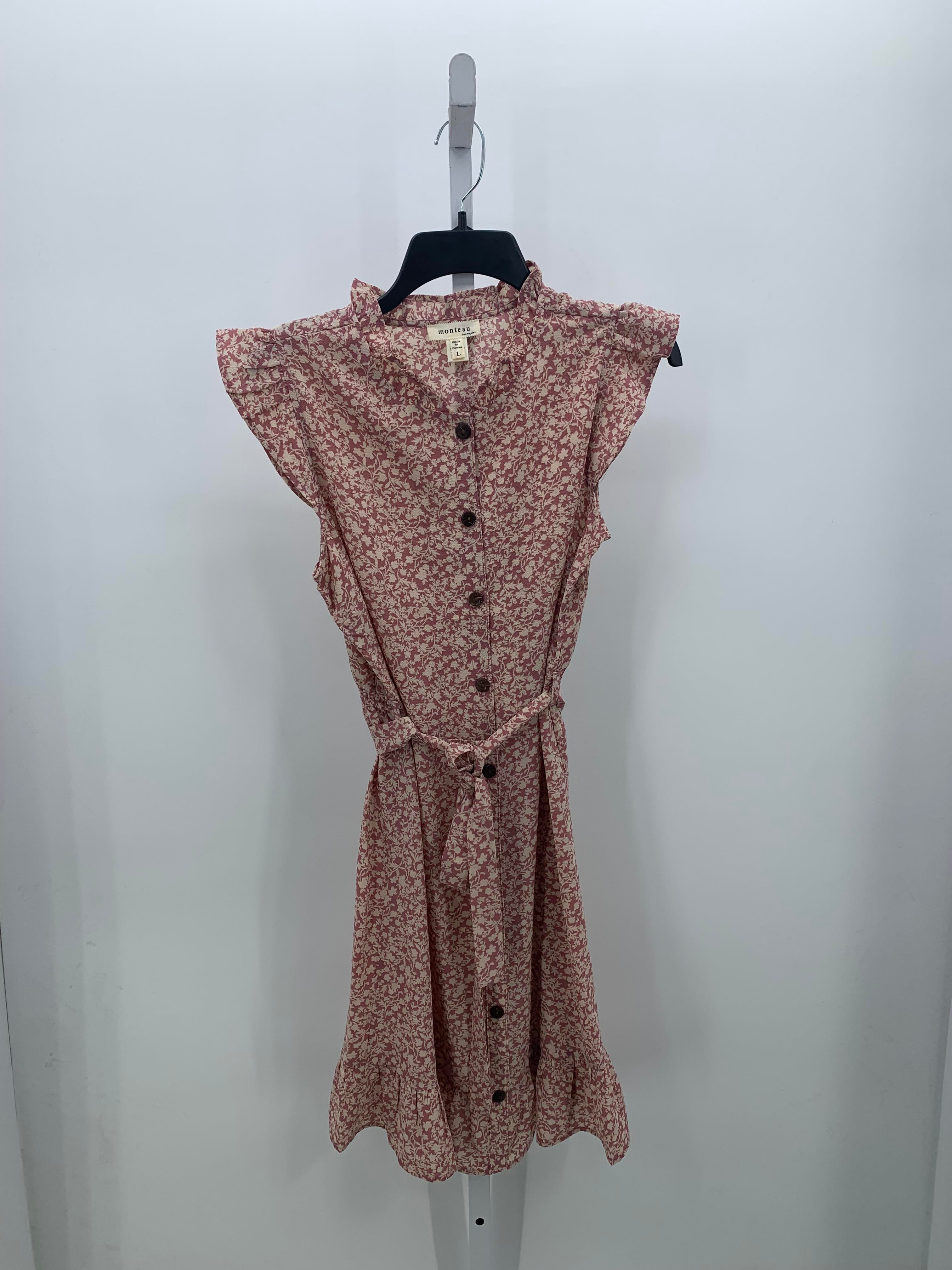 monteau Size Large Misses Short Sleeve Dress