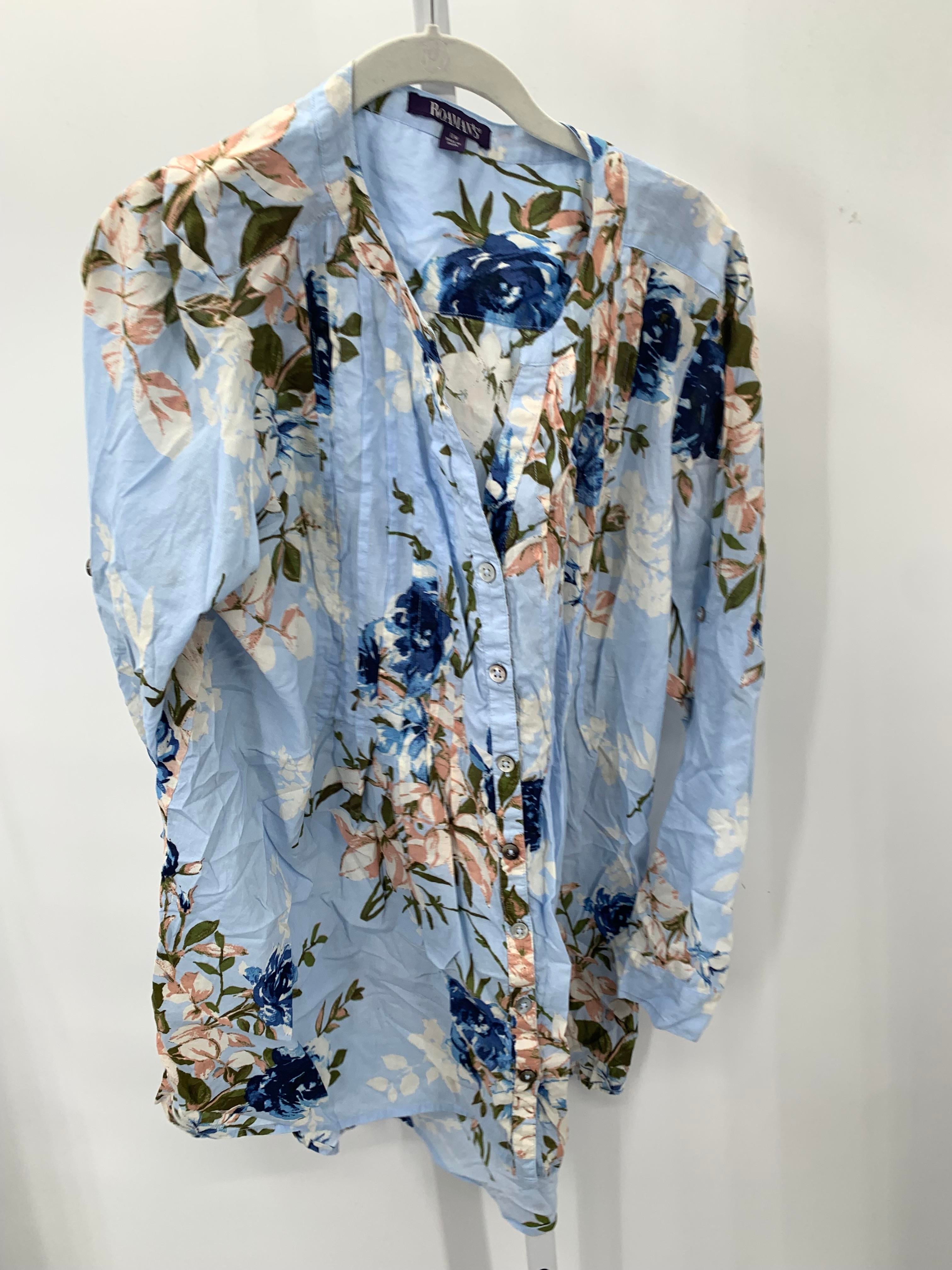 Roaman's Size 18 W Womens Long Sleeve Shirt