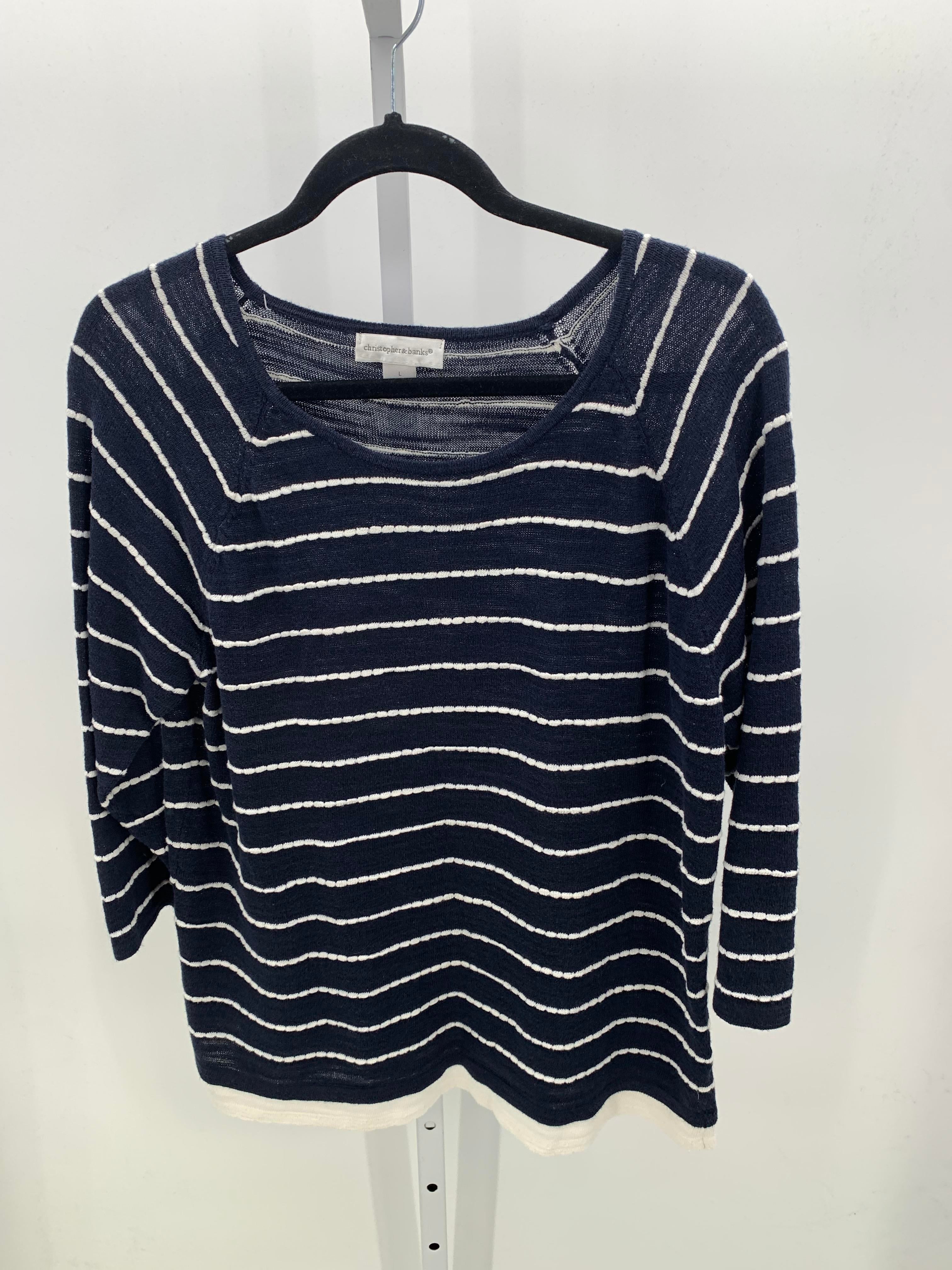 Christopher & Banks Size Large Misses 3/4 Sleeve Shirt