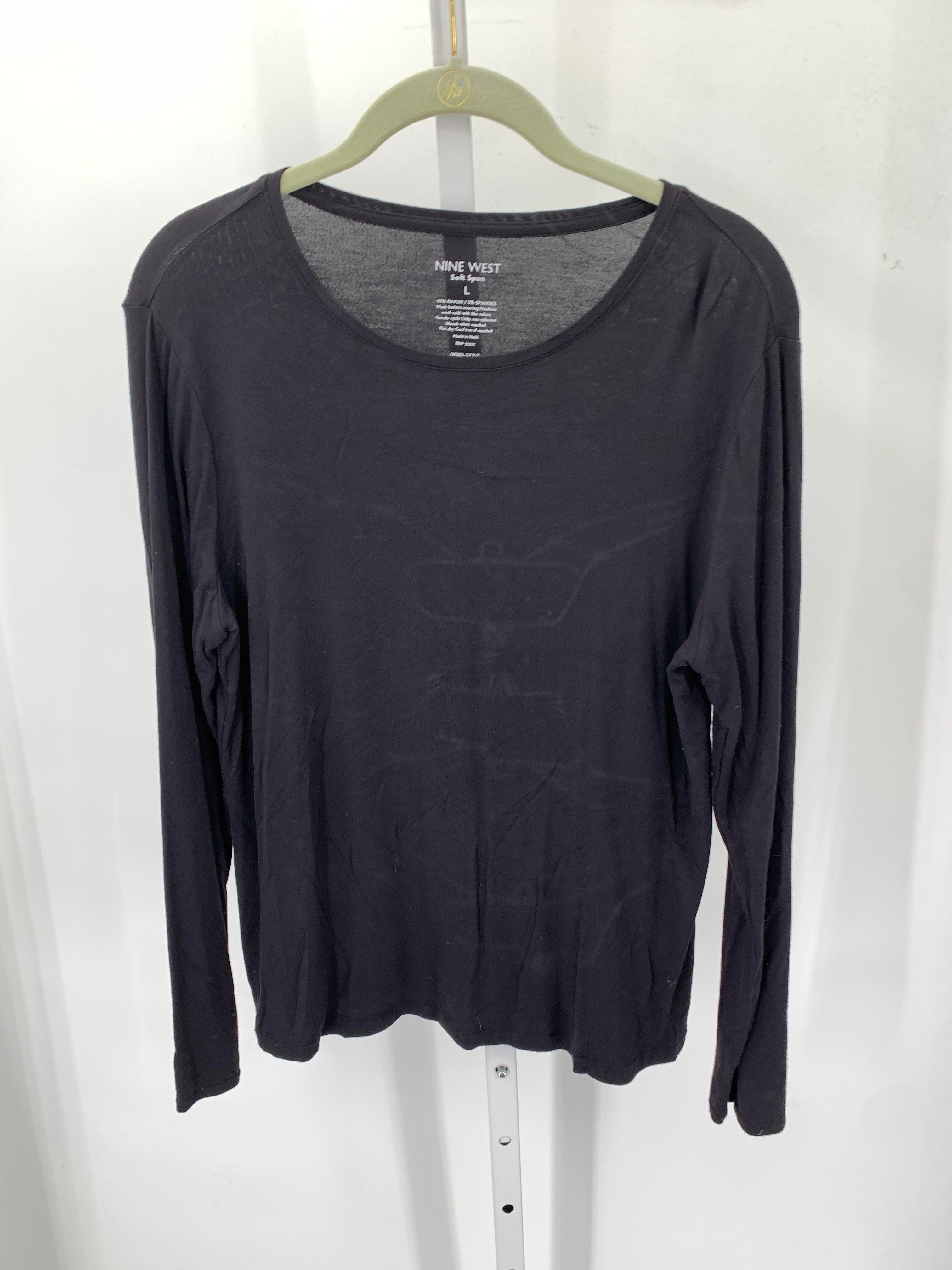 Nine West Size Large Misses Long Sleeve Shirt