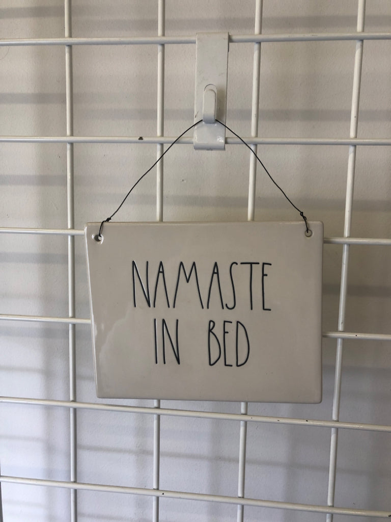 RAE DUNN "NAMASTE IN BED" WALL ART.