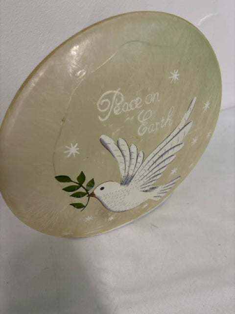 PEACE ON EARTH LIGHT UP FROSTED GLASS.