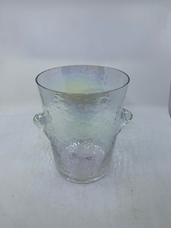 ZAZA IRIDESCENT GLASS ICE BUCKET.
