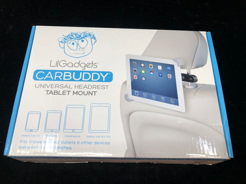 NIB TABLET HEAD REST MOUNT CARBUDDY.