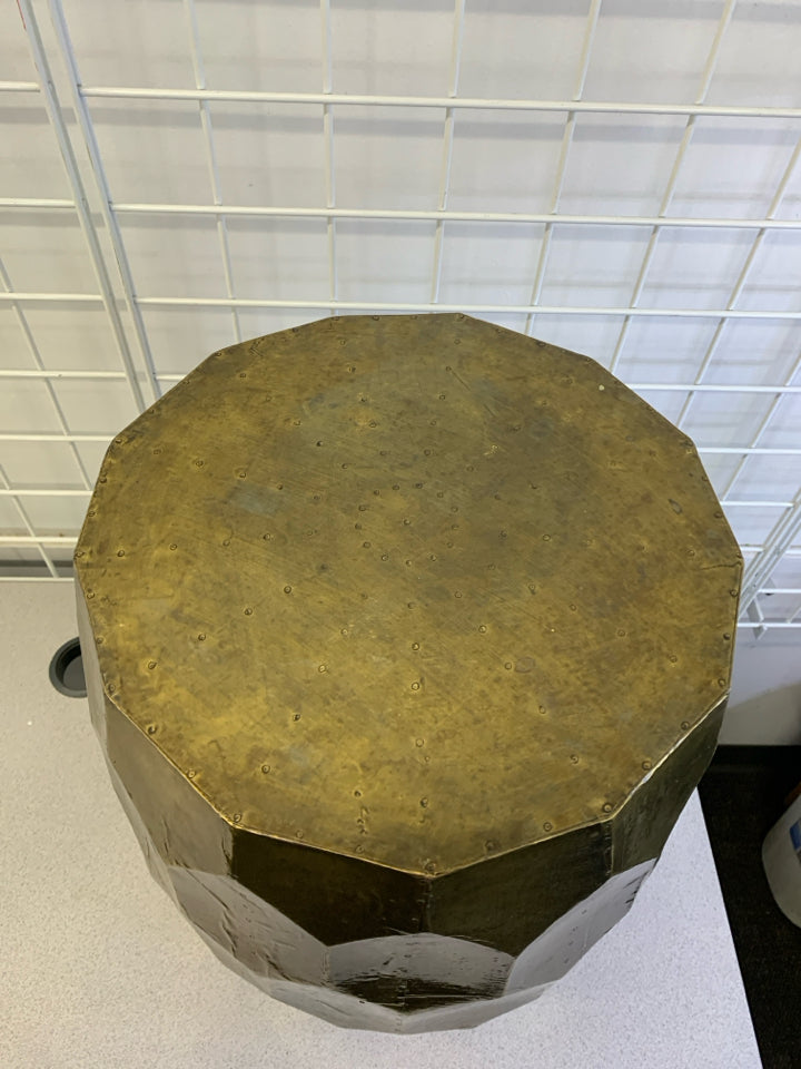 GOLD HEXAGONAL END TABLE.
