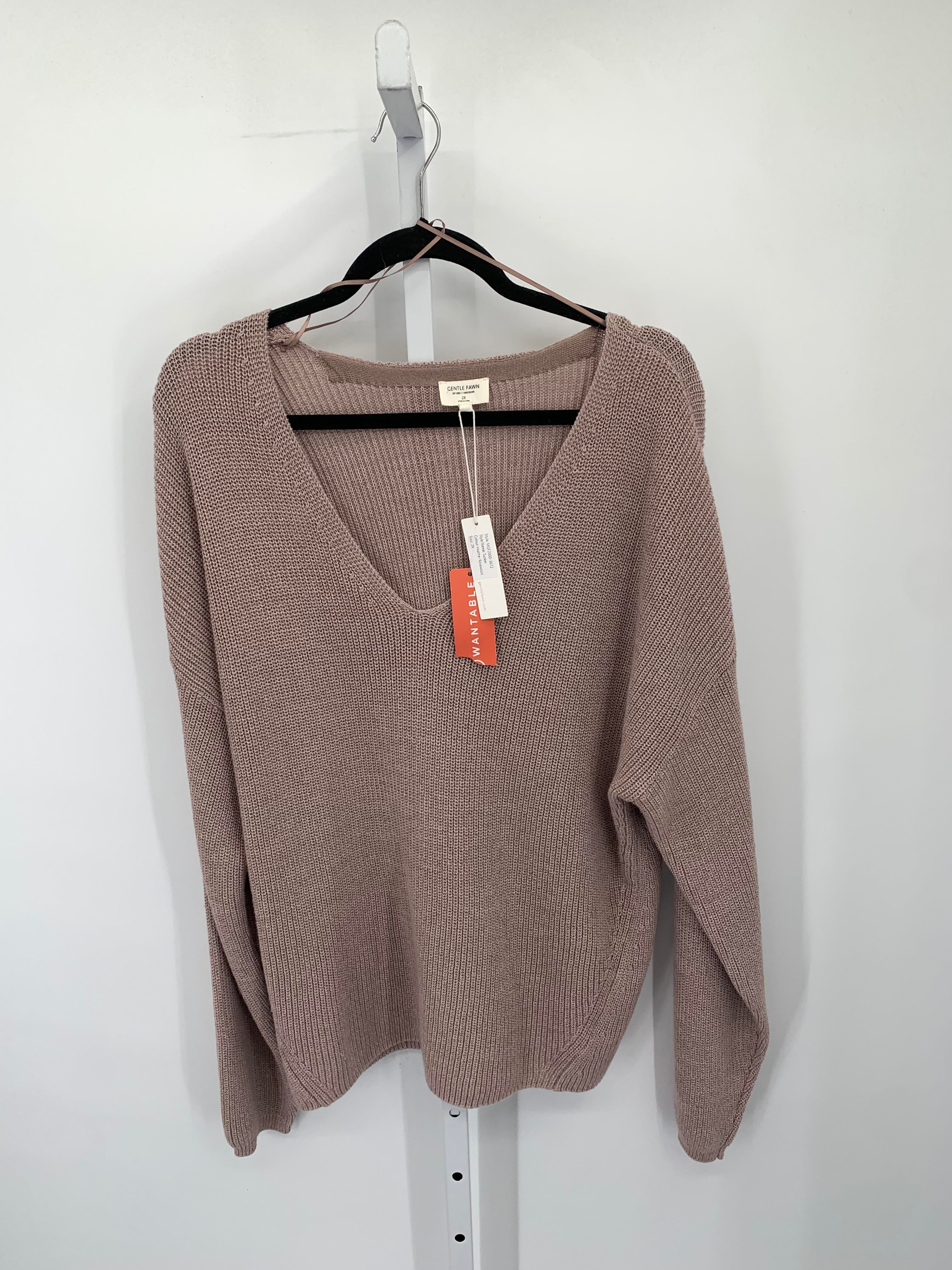 Size 2X Womens Long Slv Sweater