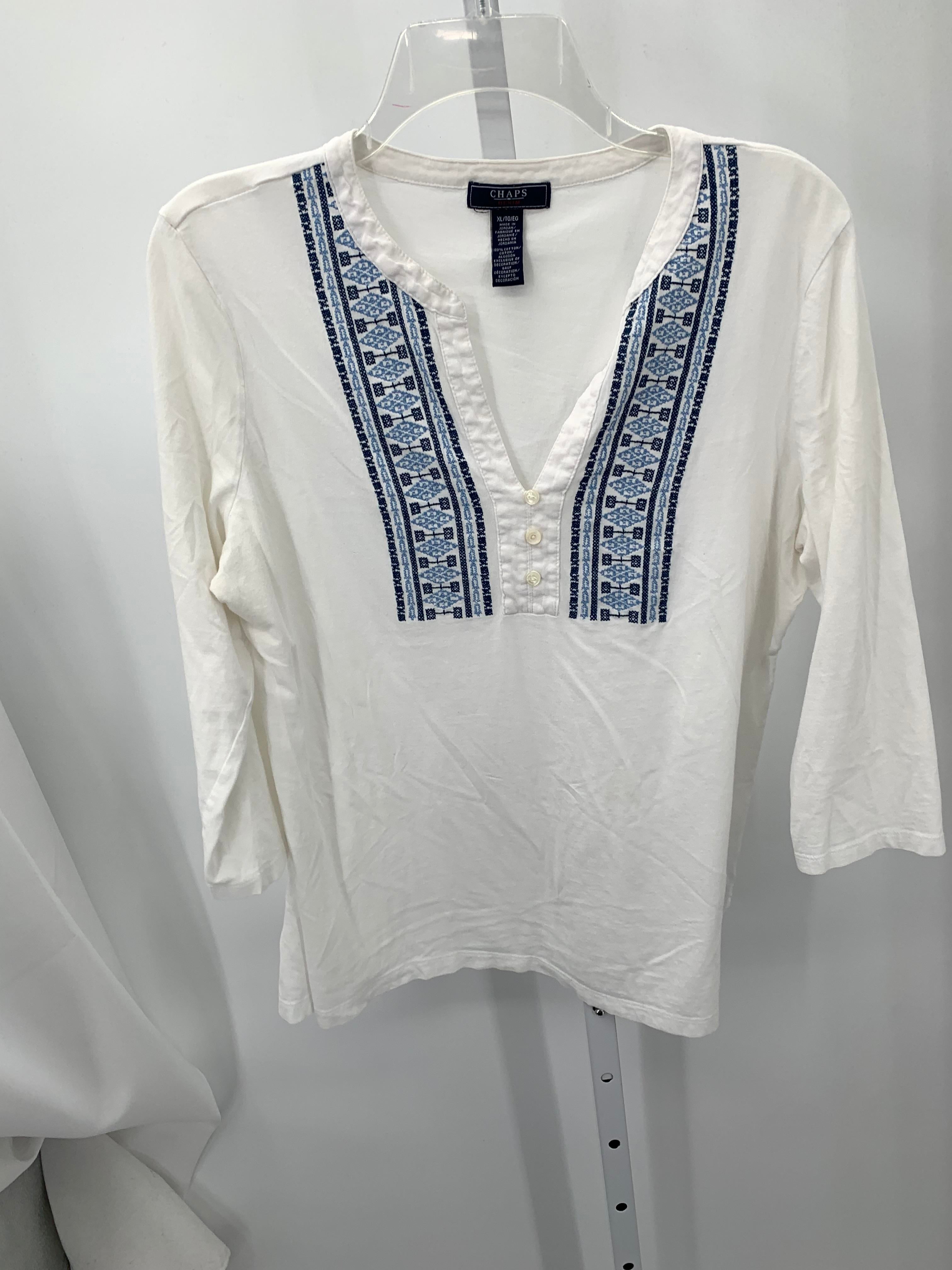 Chaps Size Extra Large Misses 3/4 Sleeve Shirt