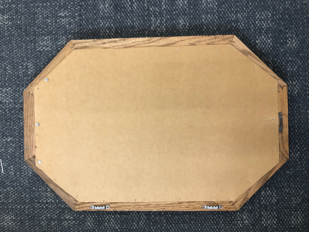 WALL MIRROR W/WOOD BORDER.