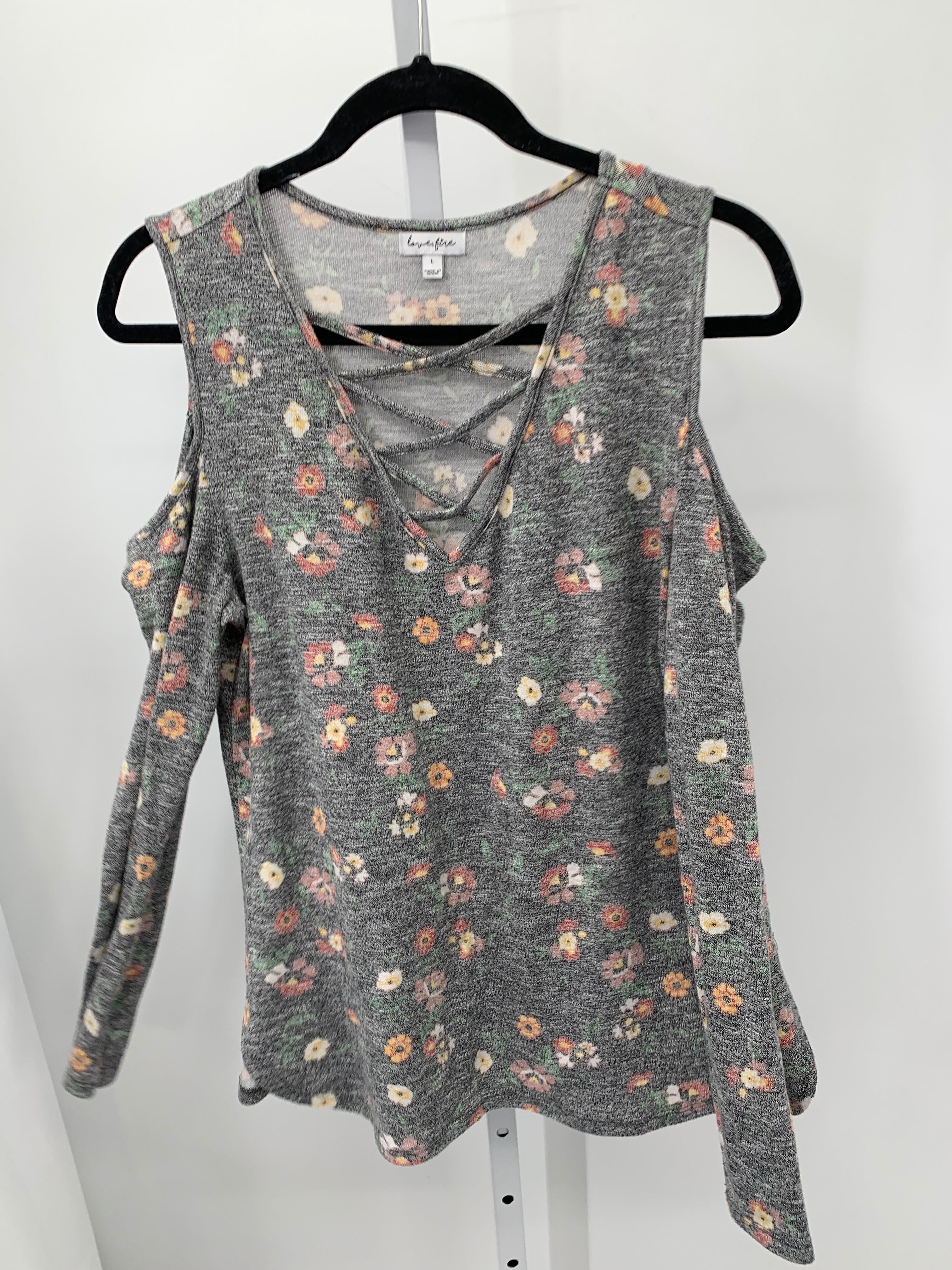 Love Fire Size Large Misses Long Sleeve Shirt